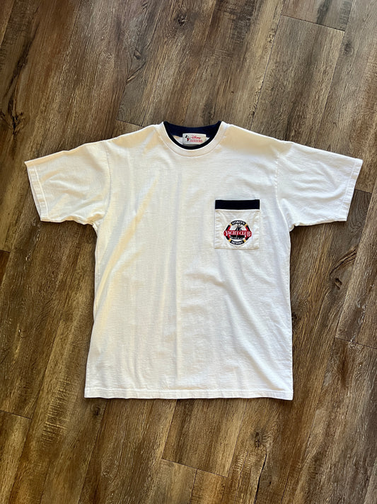 660 -White Yacht Club Resort Logo Tee - L