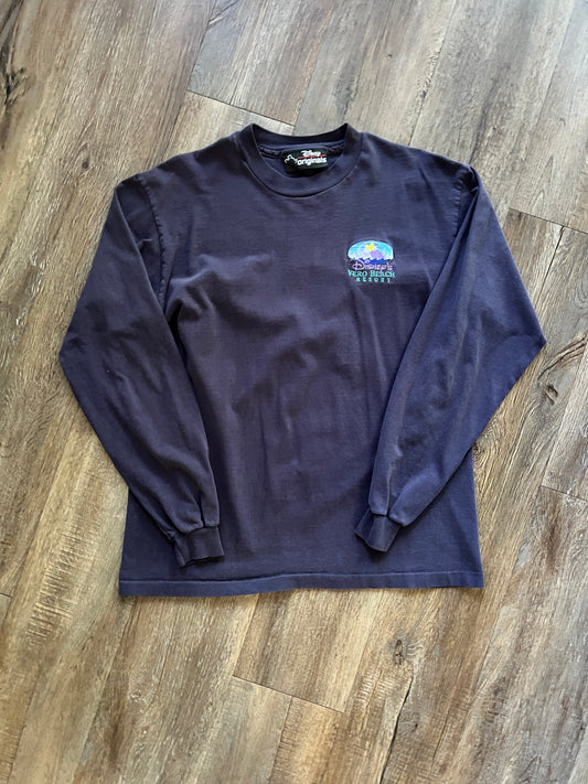 662 -Purple Embroidered Vero Beach Resort Pocket Tee - M