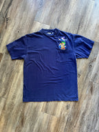 663 -Purple Embroidered Dopey & Sneezy Pocket Tee - L