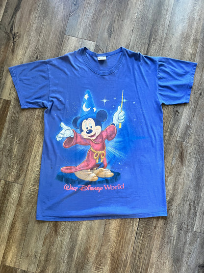 664 -Blue Sorcerer Mickey WDW Logo Sleep Shirt - OSFA