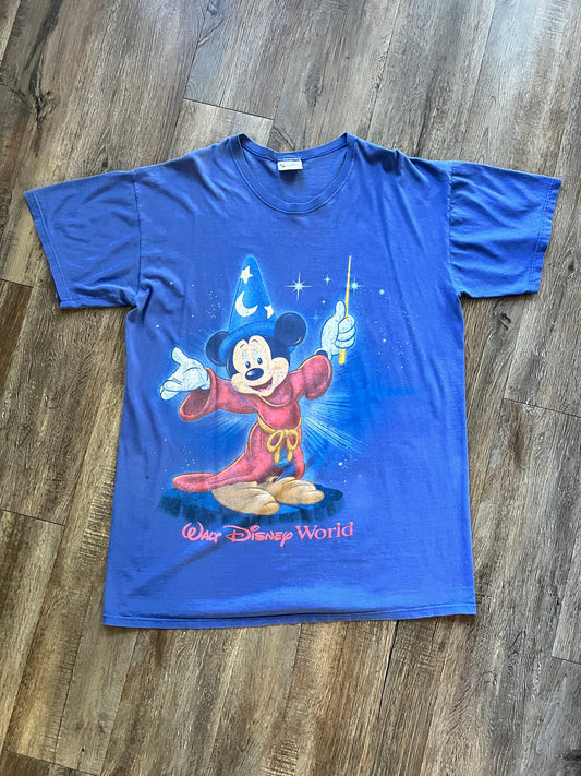 664 -Blue Sorcerer Mickey WDW Logo Sleep Shirt - OSFA