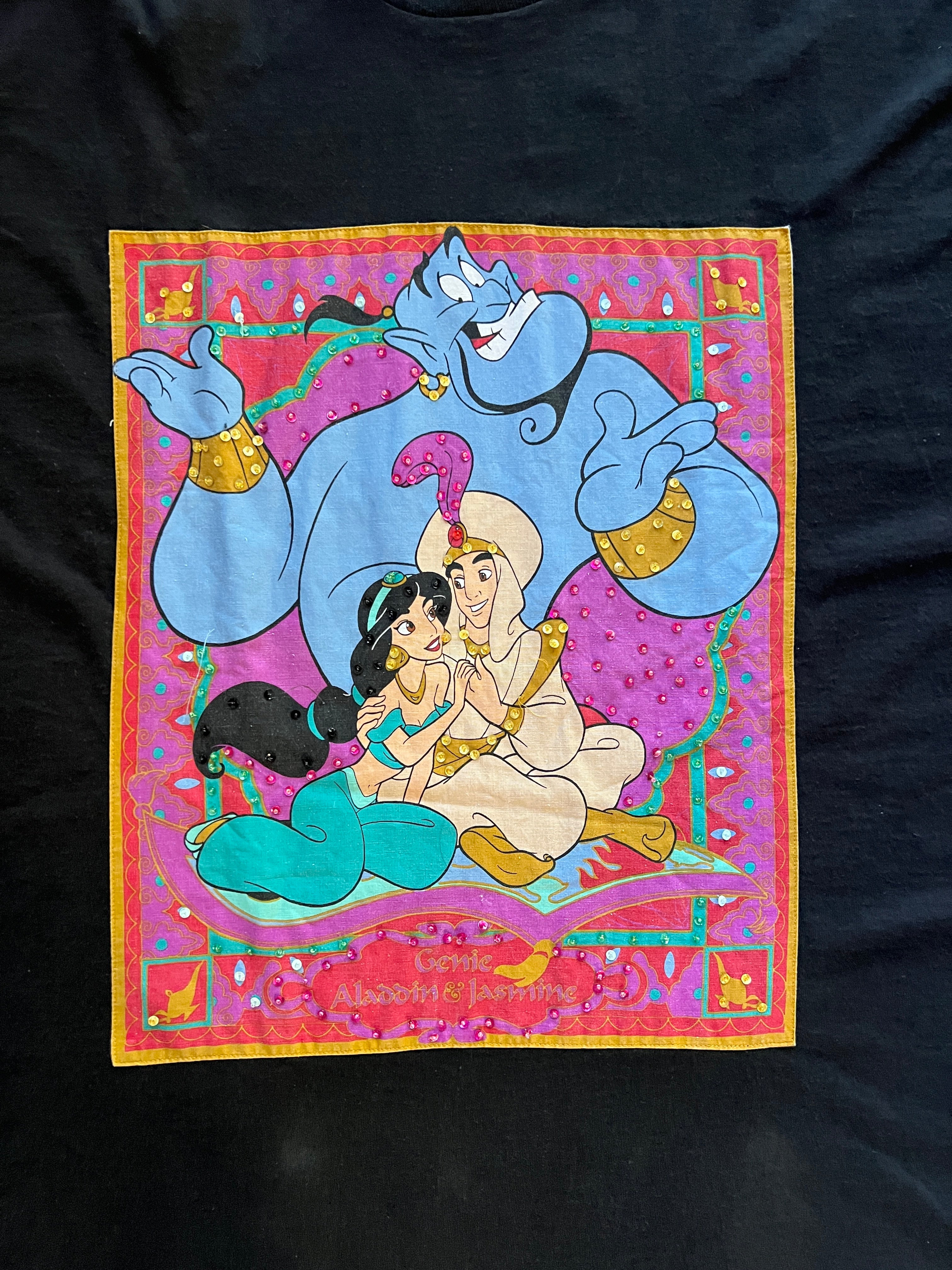 666 -Black Genie, Aladdin, & Jasmine Tapestry Tee - 2X