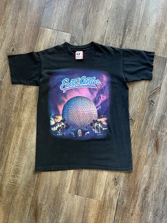 667 -Black EPCOT Center Spaceship Earth Tee - S