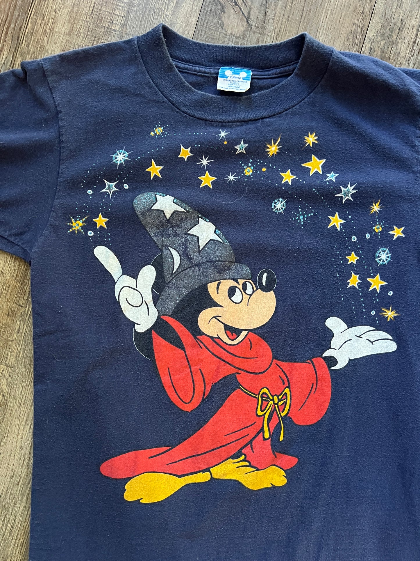 669 -Navy Sorcerer Mickey Stars Tee - M