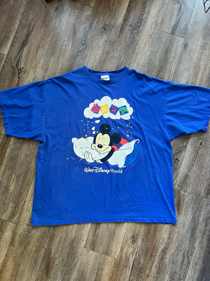 672 -Blue Mickey Dreaming WDW Parks Tee - 2X