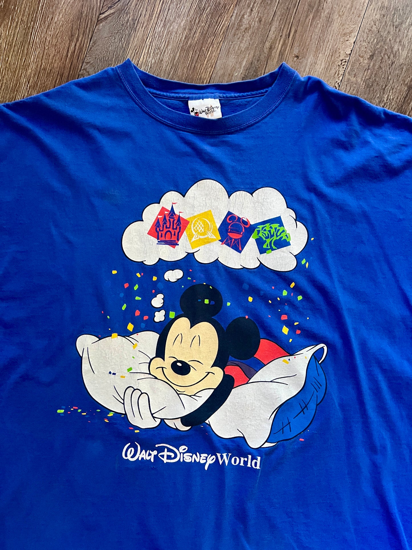 672 -Blue Mickey Dreaming WDW Parks Tee - 2X