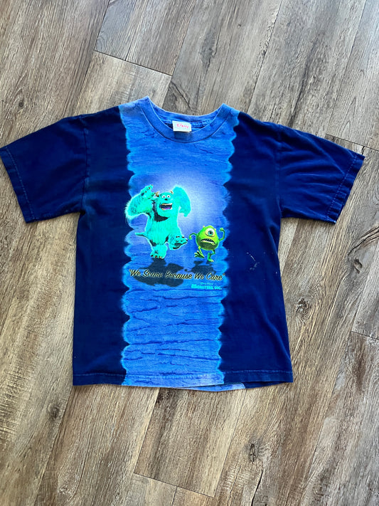675 -Blue Tie-Dye Monsters Inc We Scare Because We Care Tee