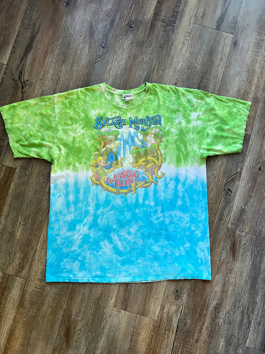 679 -Green & Blue Tie-Dye Lookin' For Trouble Briar Patch Tee - 2X