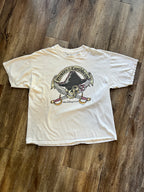 684 -Tan Pirates of the Caribbean WDW Logo Pirate Skull & Crossbones Tee - XL
