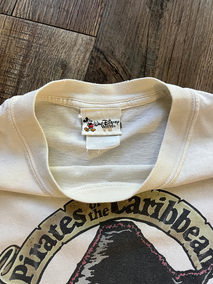 684 -Tan Pirates of the Caribbean WDW Logo Pirate Skull & Crossbones Tee - XL