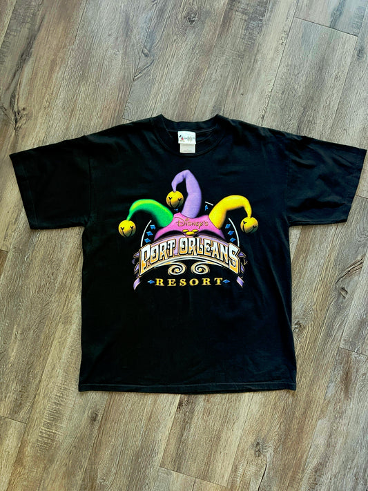 688 -Black Port Orleans Resort Jester Hat Tee - L