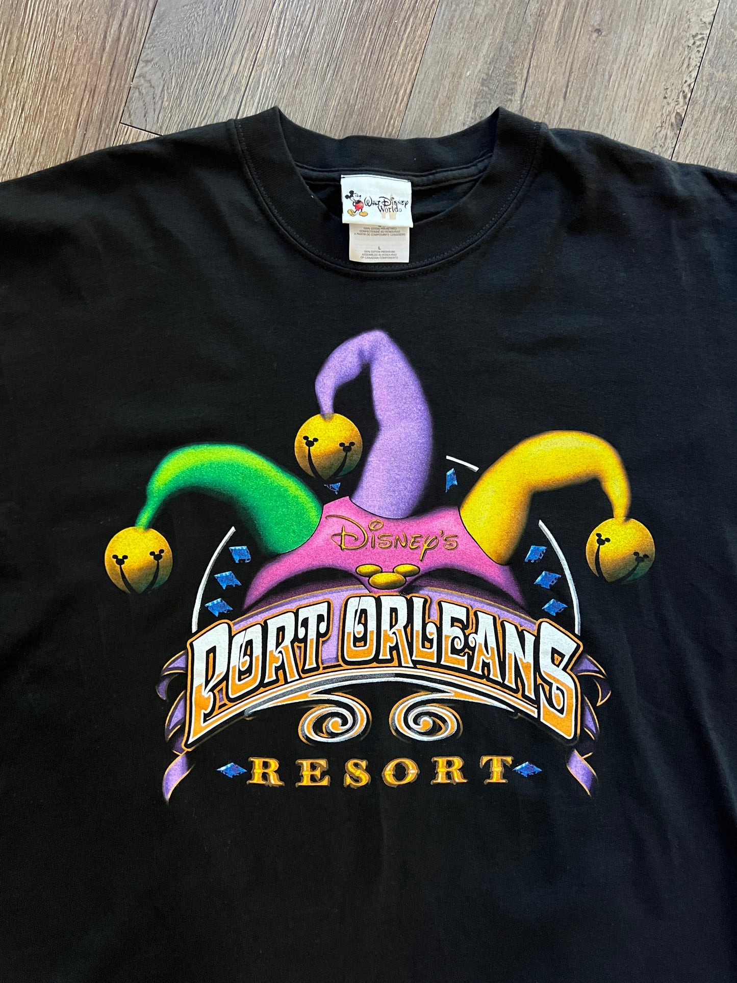 688 -Black Port Orleans Resort Jester Hat Tee - L