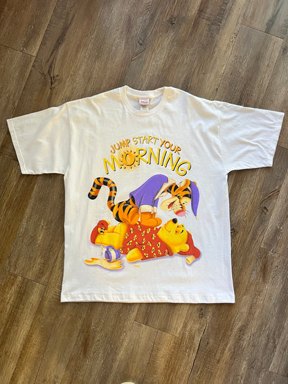 697 -White WTP & Tigger Jump Start Your Morning Sleep Shirt - OSFA