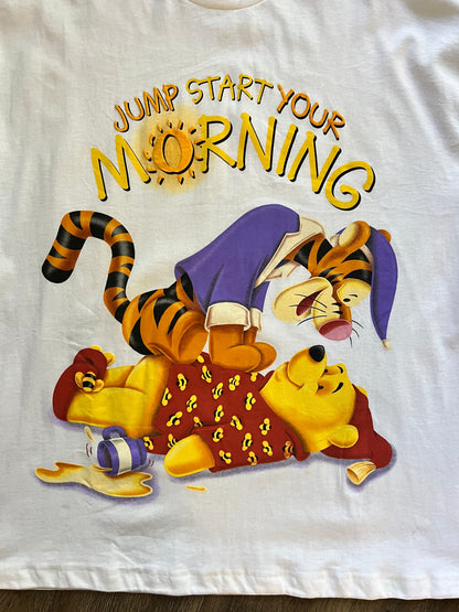 697 -White WTP & Tigger Jump Start Your Morning Sleep Shirt - OSFA