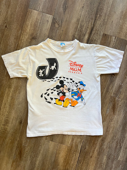 699 -White MGM Donald & Mickey Film Strip Tee