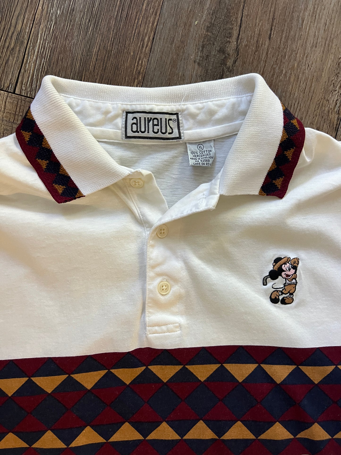 700 -White Aureus Mickey Golf Polo - XL