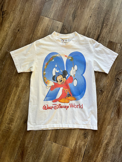 703 -White Sorcerer Mickey 98 WDW Logo Tee - M