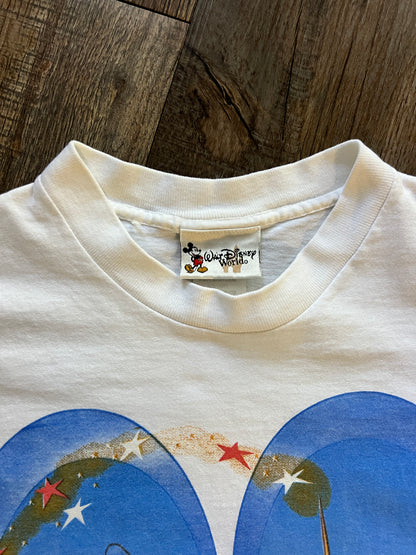 703 -White Sorcerer Mickey 98 WDW Logo Tee - M