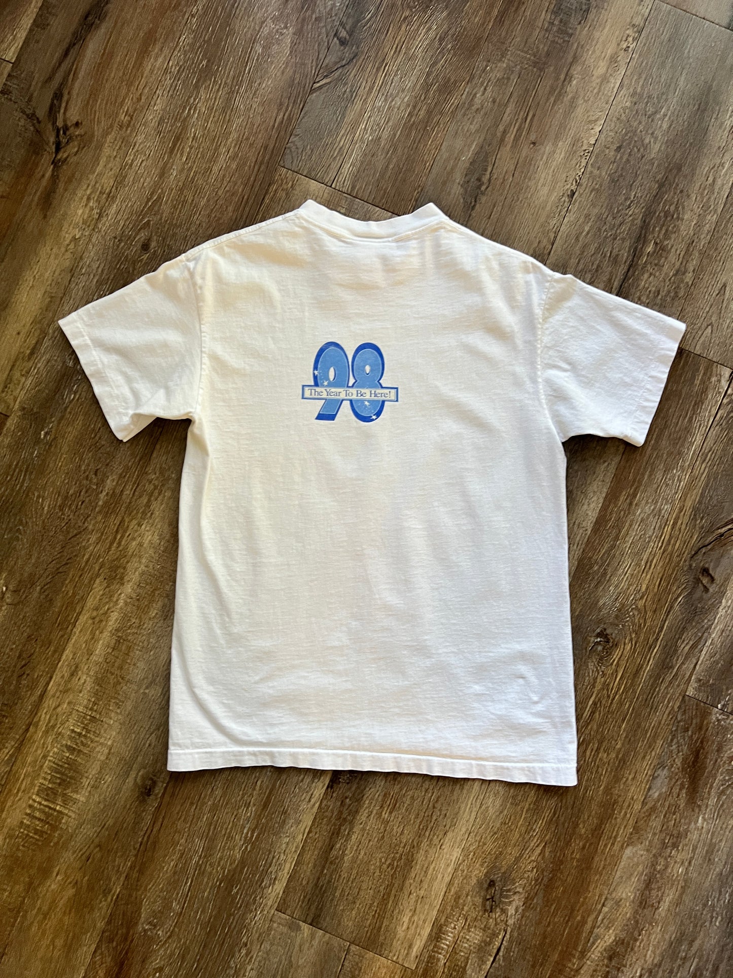 703 -White Sorcerer Mickey 98 WDW Logo Tee - M