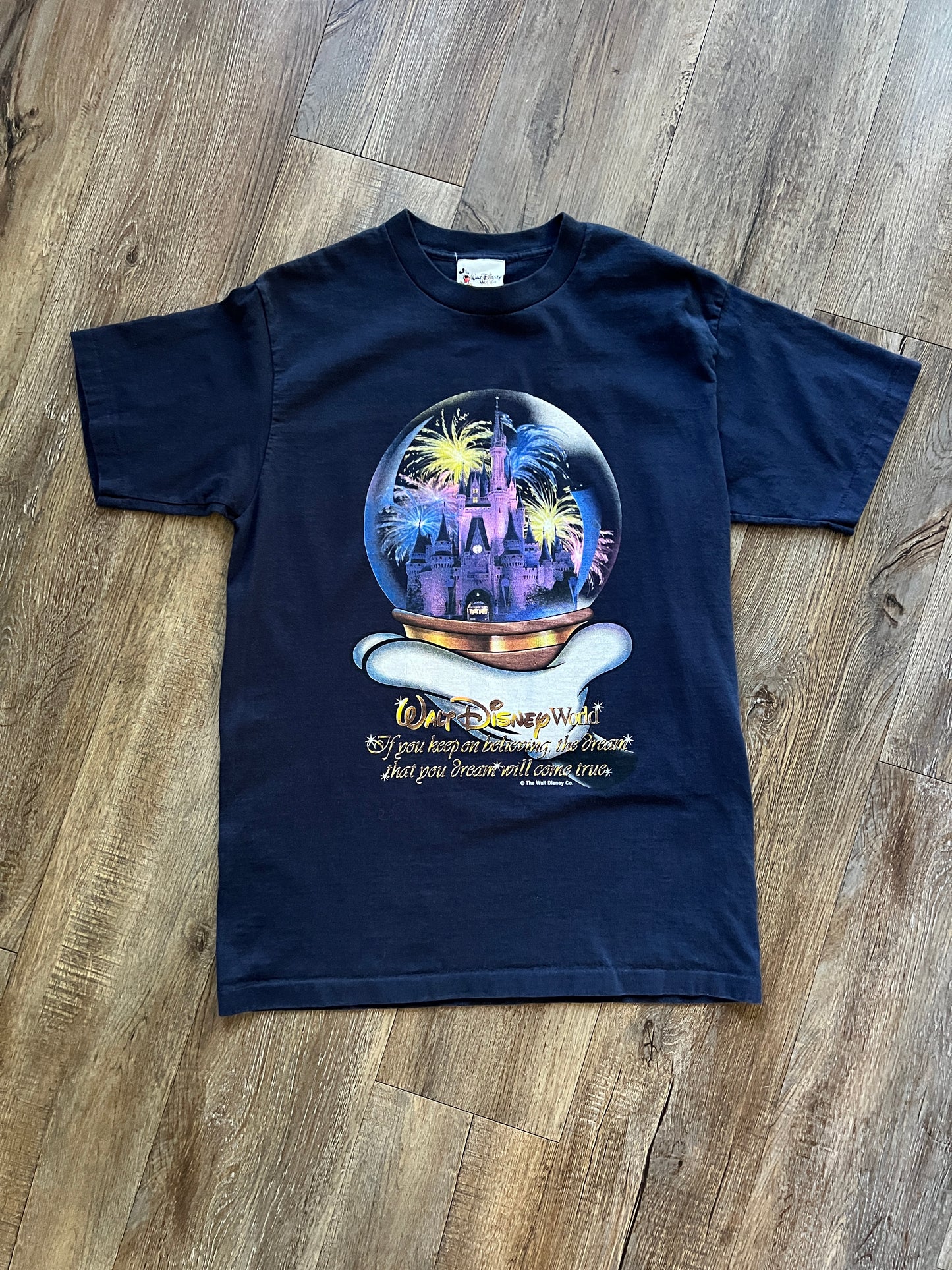 707 -Black WDW Cinderella Castle Snowglobe Tee - L