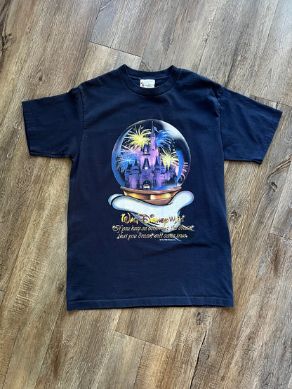 707 -Black WDW Cinderella Castle Snowglobe Tee - L