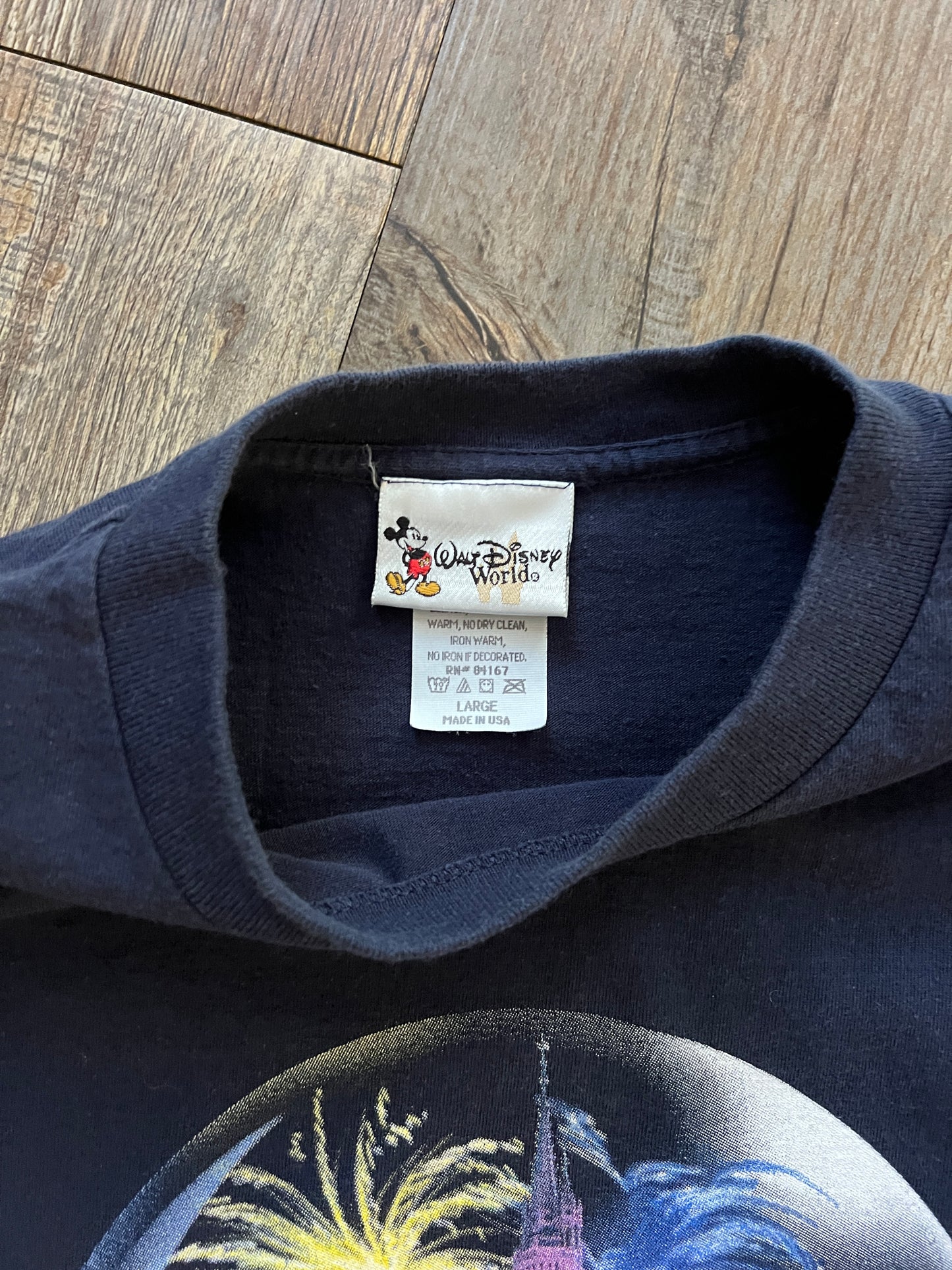 707 -Black WDW Cinderella Castle Snowglobe Tee - L