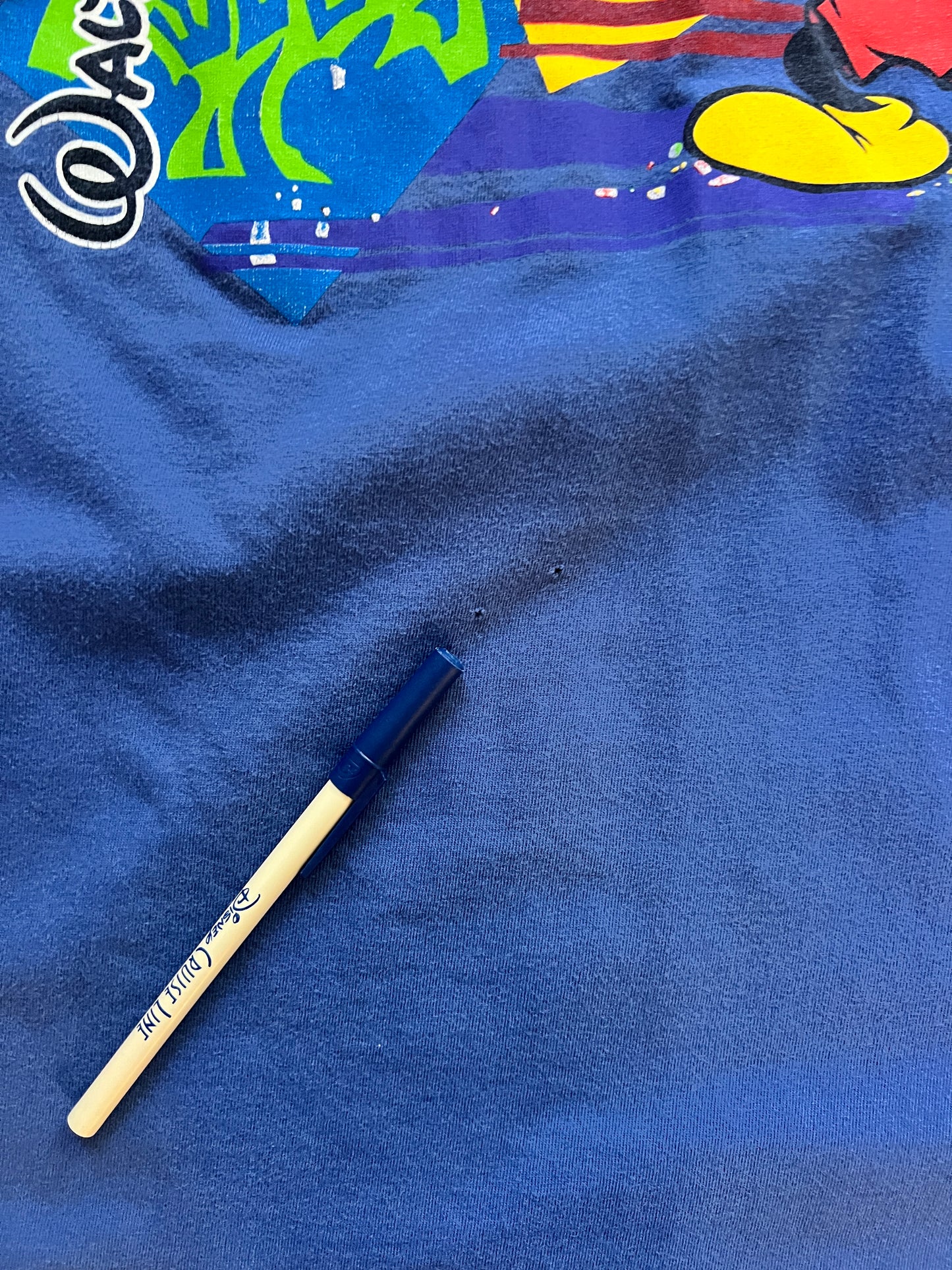 708 -Blue WDW Logo Mickey 4 Parks Tee - L