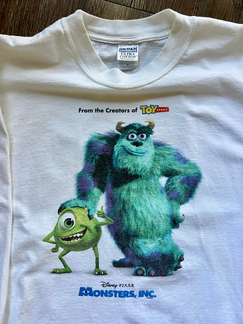 1205 -White Monsters Inc. Promo Shirt - XL