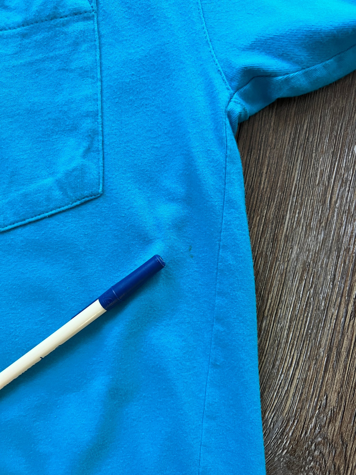 712 -Blue Sorcerer Mickey & Brooms Fantasia Pocket Tee - L