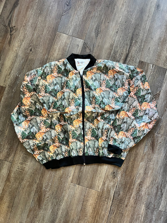 714 -AOP Animal Kingdom Zip Up Jacket NWT - XL