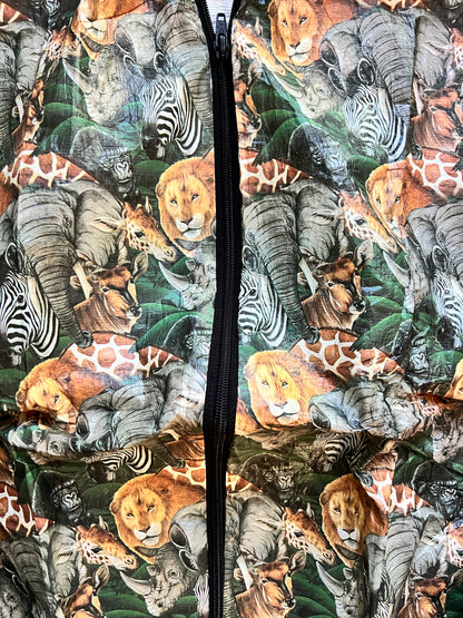 714 -AOP Animal Kingdom Zip Up Jacket NWT - XL