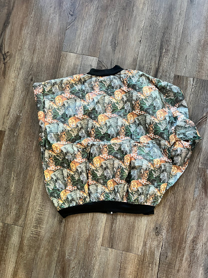 714 -AOP Animal Kingdom Zip Up Jacket NWT - XL