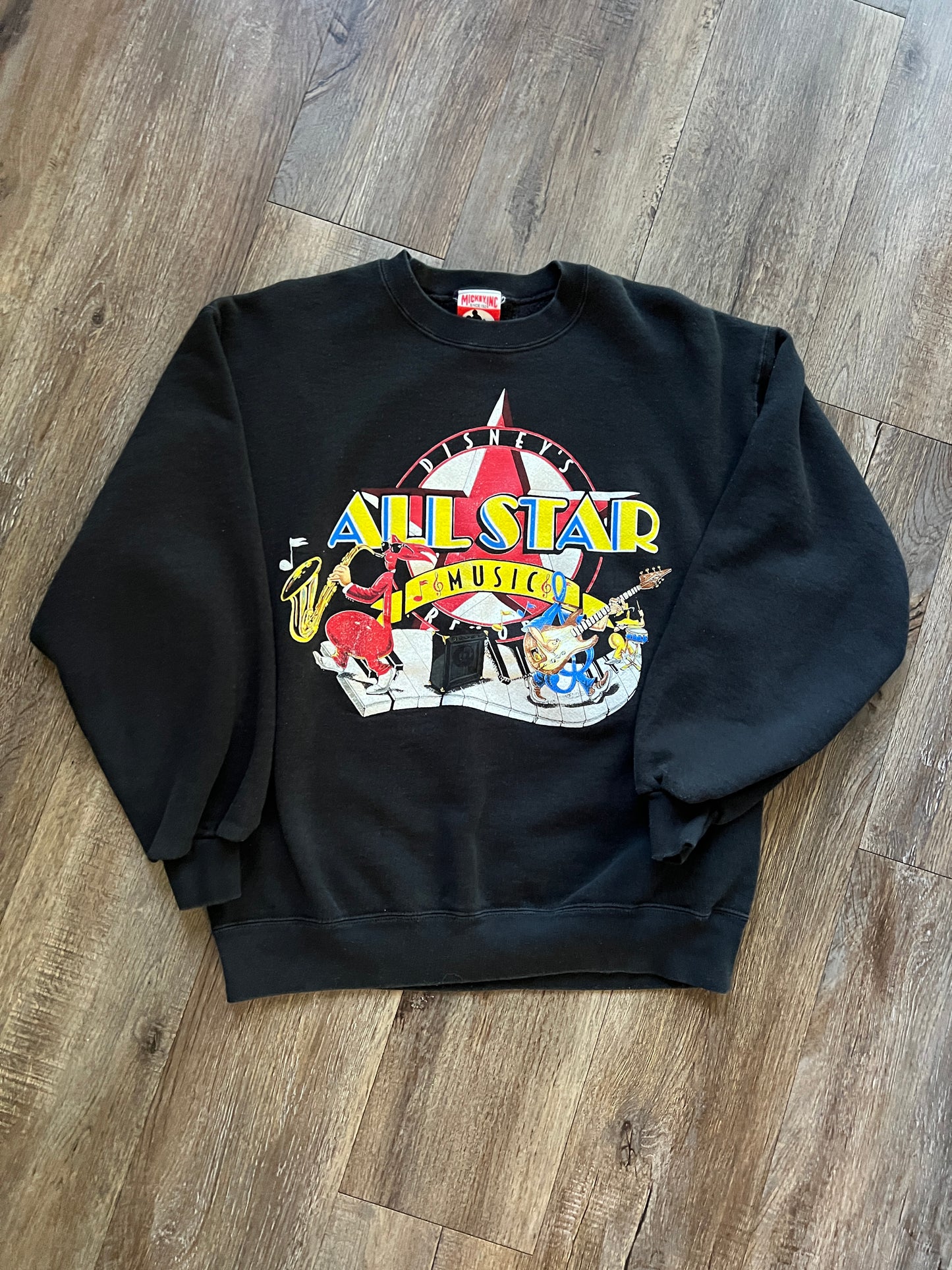 715  -Black All-Star Music Instrument Crewneck - L