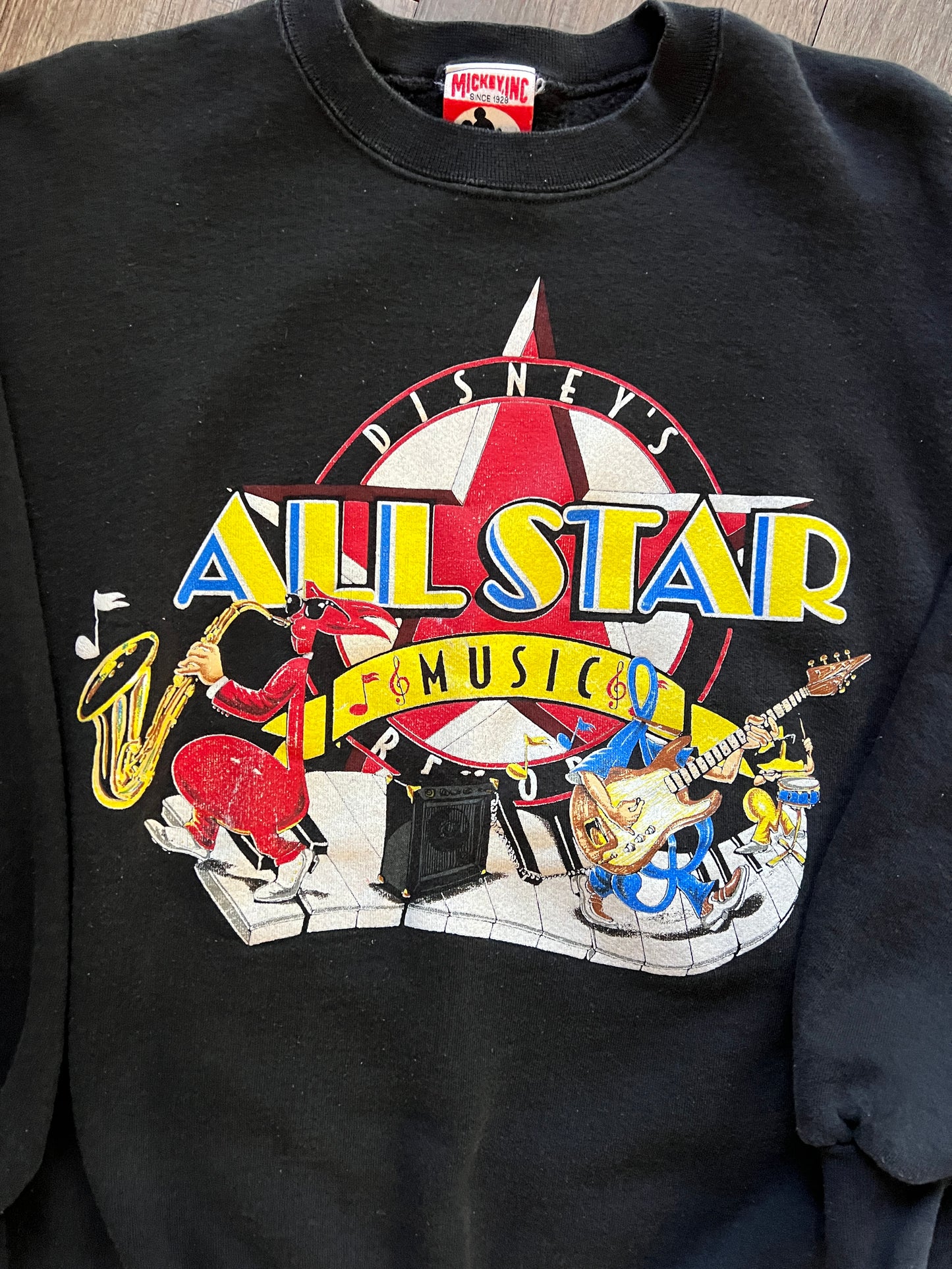 715  -Black All-Star Music Instrument Crewneck - L