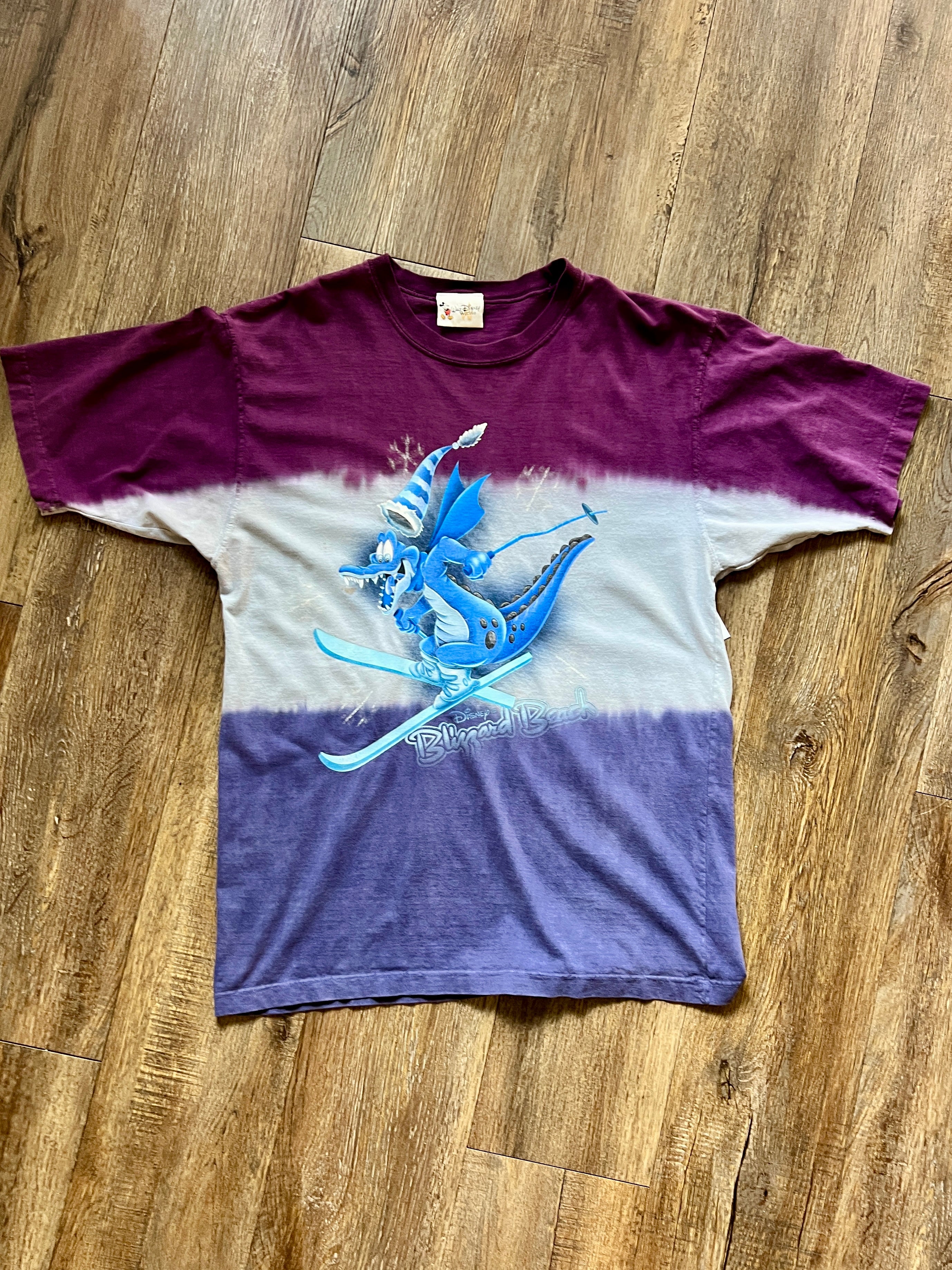 1212 -Purple, White, & Blue Tie-Dye Blizzard Beach Ice Gator Shirt - NT / XL