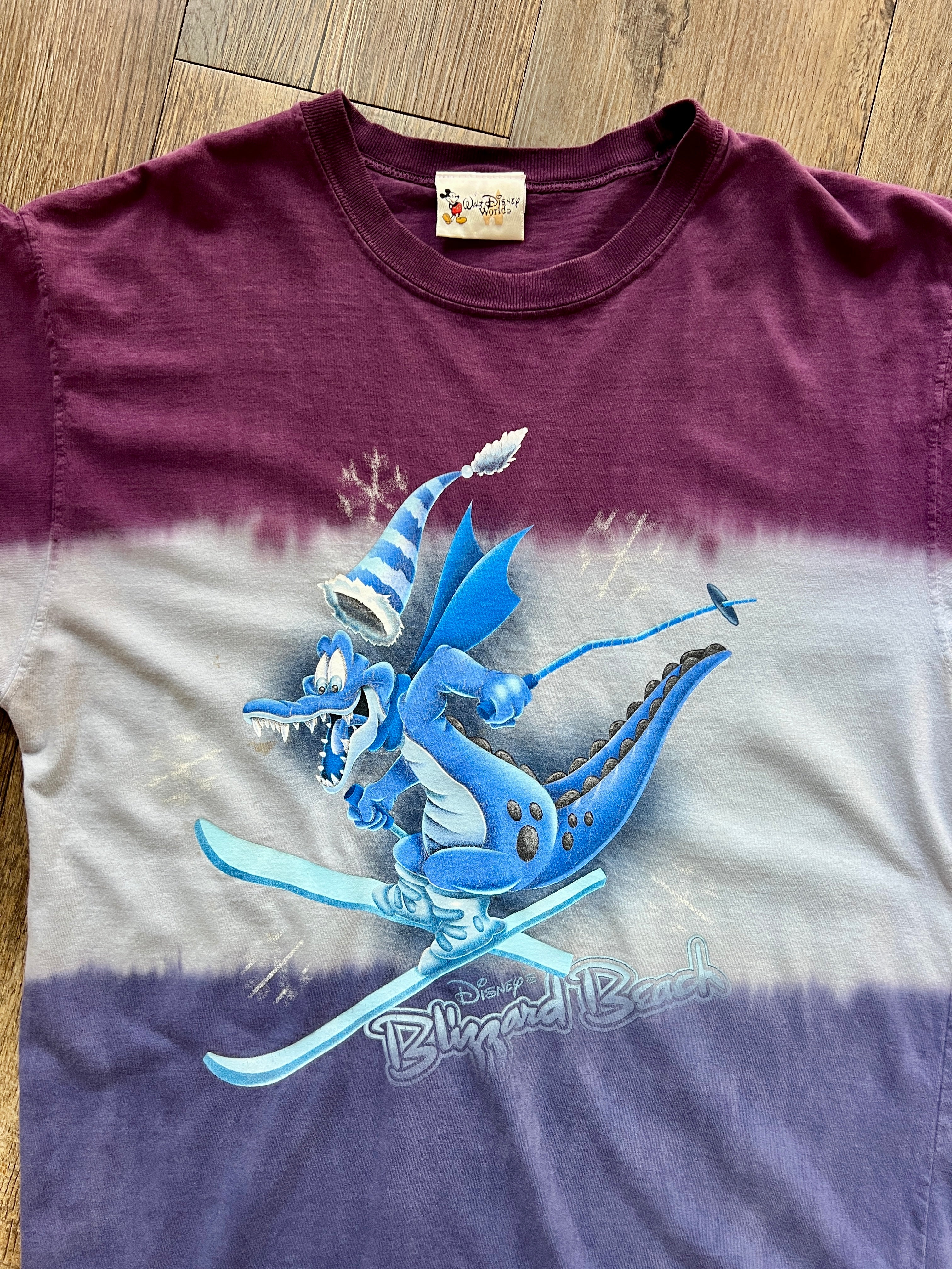 1212 -Purple, White, & Blue Tie-Dye Blizzard Beach Ice Gator Shirt - NT / XL