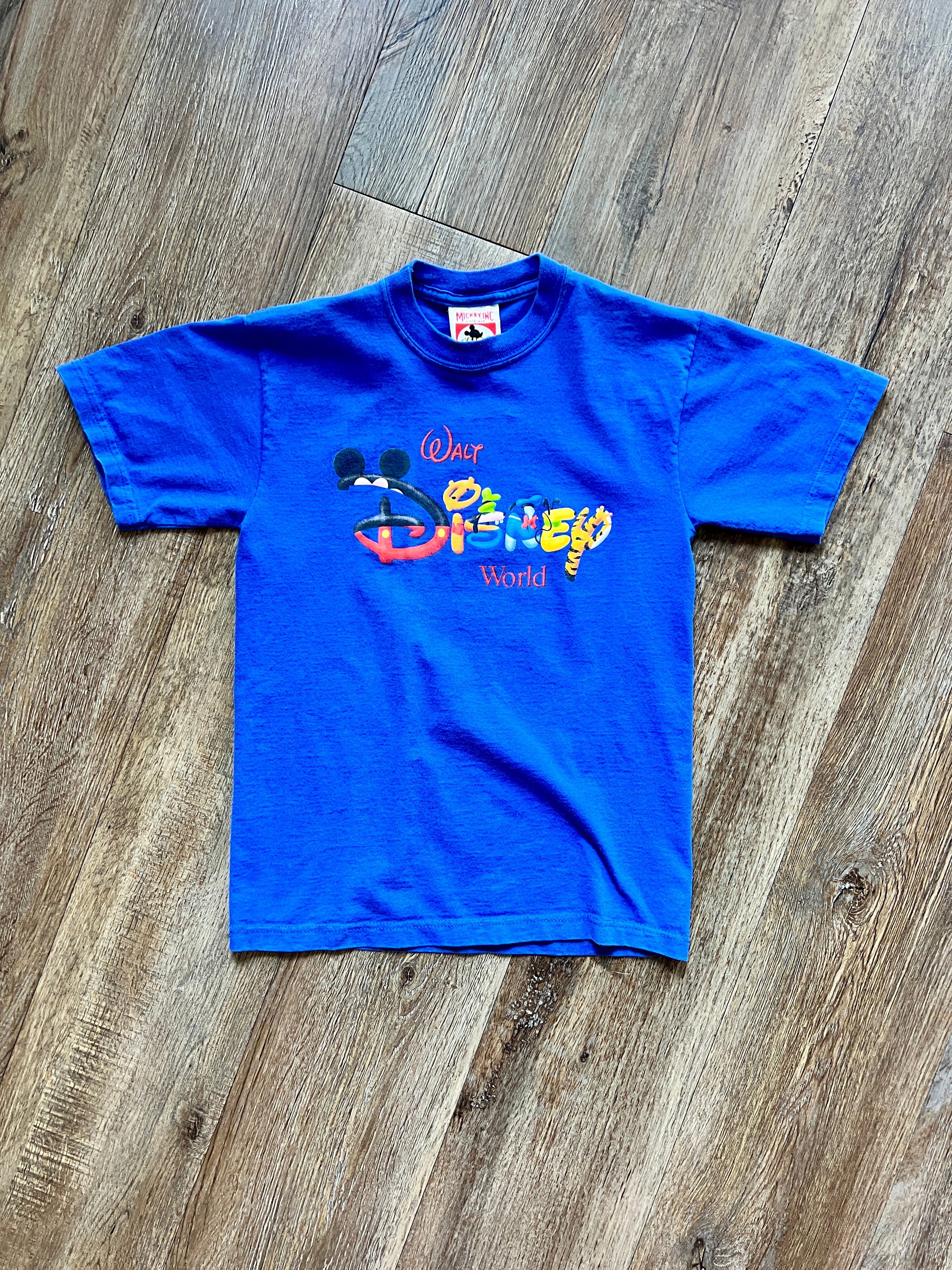 1213 -Blue WDW Character Letter Shirt with Autographs - YM