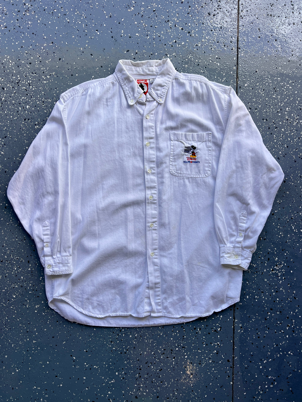 1433 - White Embroidered MGM Studios Mickey Button Up - XL