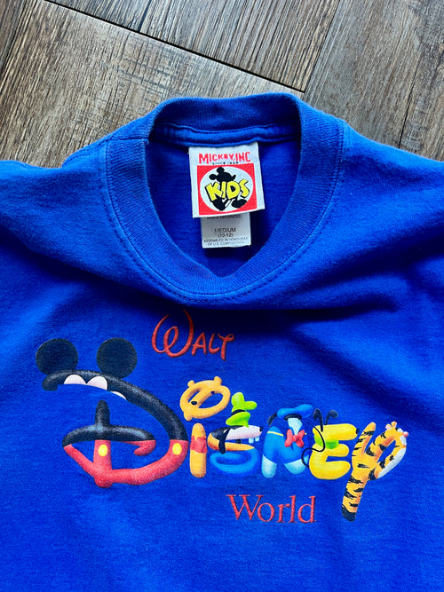 1213 -Blue WDW Character Letter Shirt with Autographs - YM
