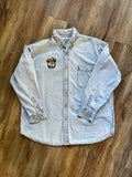 719 -Denim Embroidered Goofy The Disney Channel Button Up - L