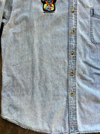 719 -Denim Embroidered Goofy The Disney Channel Button Up - L