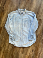 720 -Denim Embroidered Mickey & Friends Back Hit Button Up - L