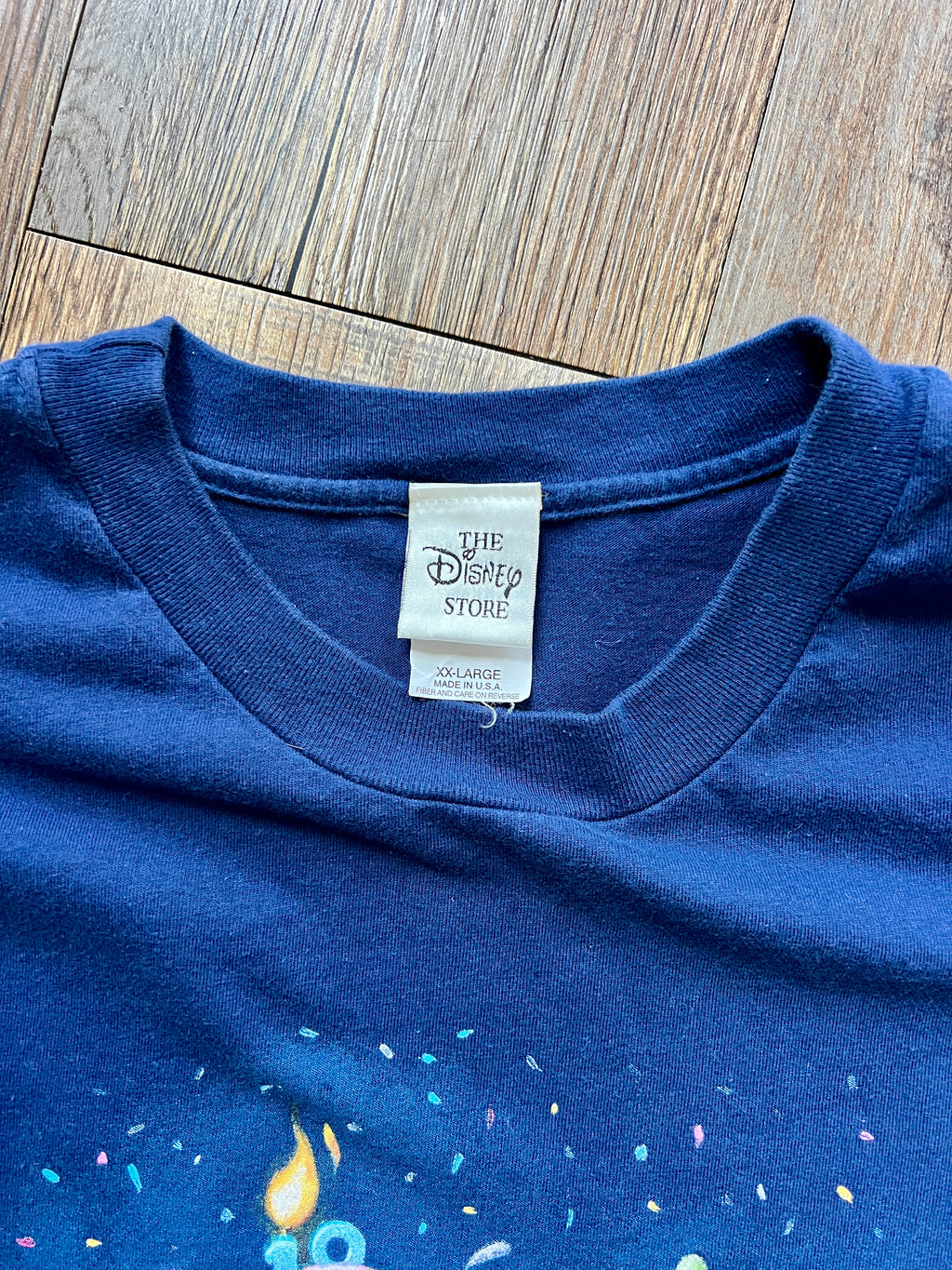 1215 - Navy 1997 The Disney Store Decade of Dreams Cake Shirt - 2XL