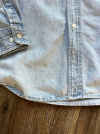 720 -Denim Embroidered Mickey & Friends Back Hit Button Up - L