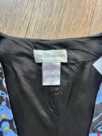 1217 -Black AOP Genie The Disney Store Satin Button Up Vest - S/M