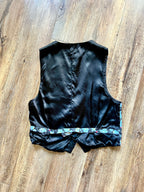1217 -Black AOP Genie The Disney Store Satin Button Up Vest - S/M