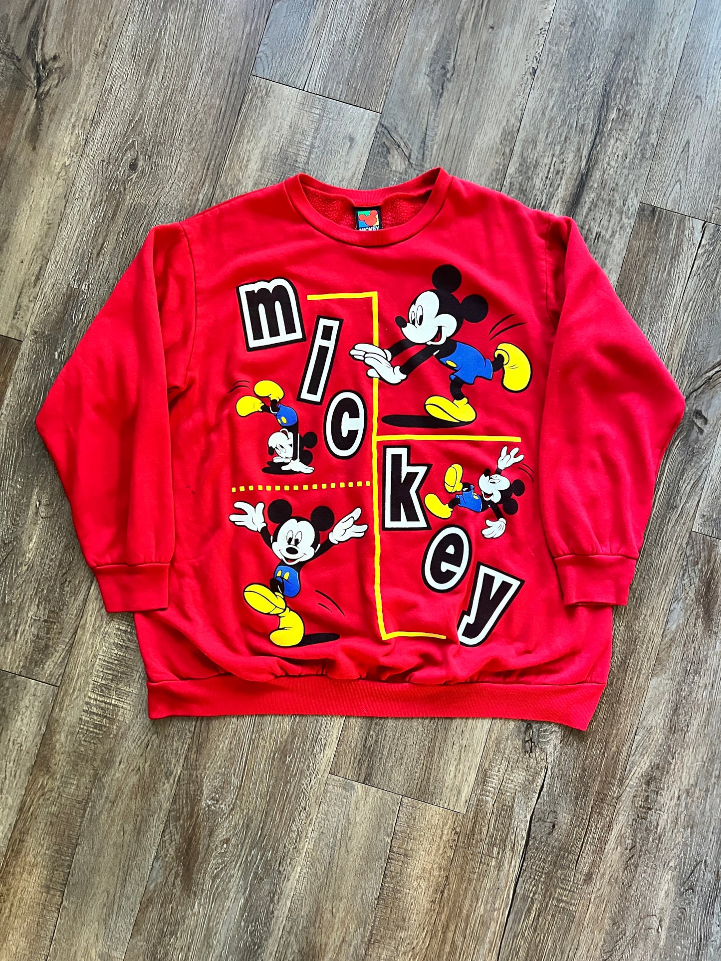 725 - Red, Blue, & Yellow Mickey Unlimited Crewneck - M