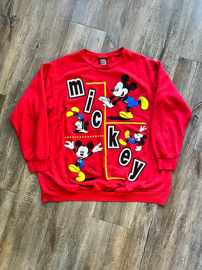 725 - Red, Blue, & Yellow Mickey Unlimited Crewneck - M