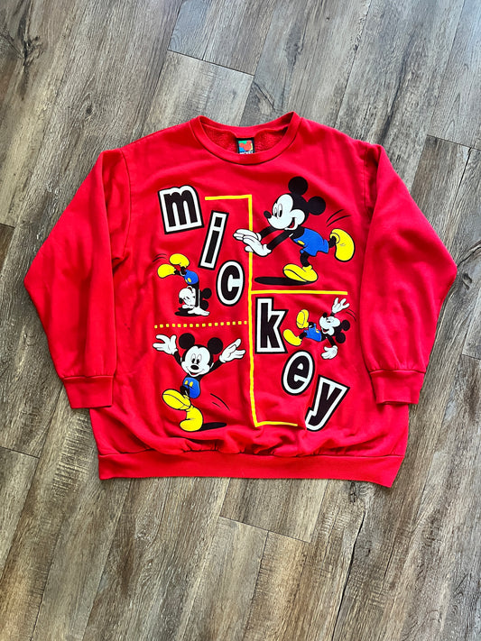 725 - Red, Blue, & Yellow Mickey Unlimited Crewneck - M