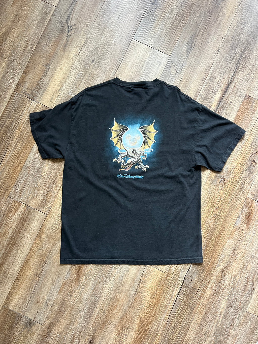 1220 -Black WDW Mickey Head Dragon Shirt - XL